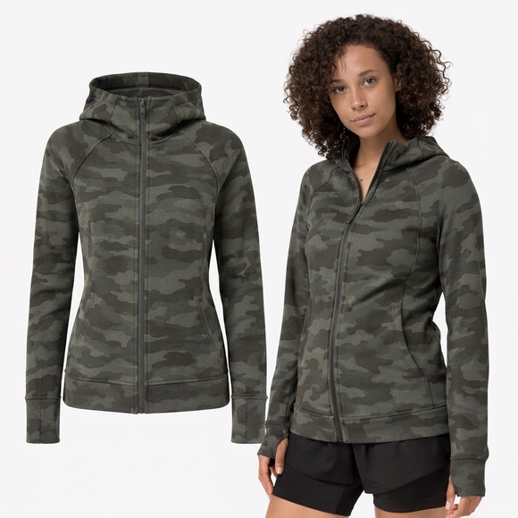 lululemon athletica Jackets & Blazers - Lululemon | Scuba Hoodie Light Cotton Fleece | Heritage 365 Camo | Size 4